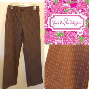 Lilly Pulitzer Brown Pinstripe Beverly Pants